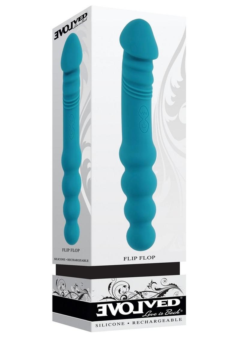 Flip Flop Rechargeable Silicone Dual End Vibrator - Blue Flip Flop Rechargeable Silicone Dual End Vibrator - Blue