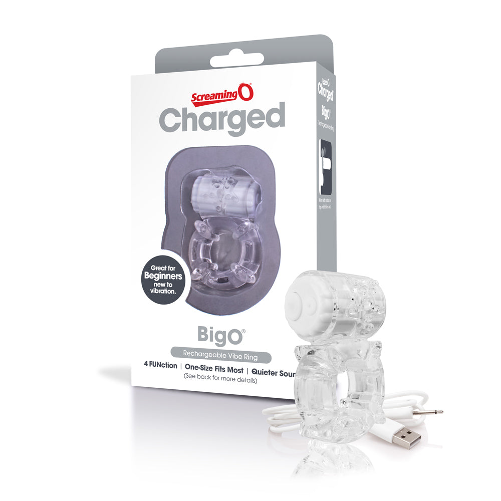 SCREAMING O CHARGED BIG O CLEAR COCK RING SCREAMING O CHARGED BIG O CLEAR COCK RING