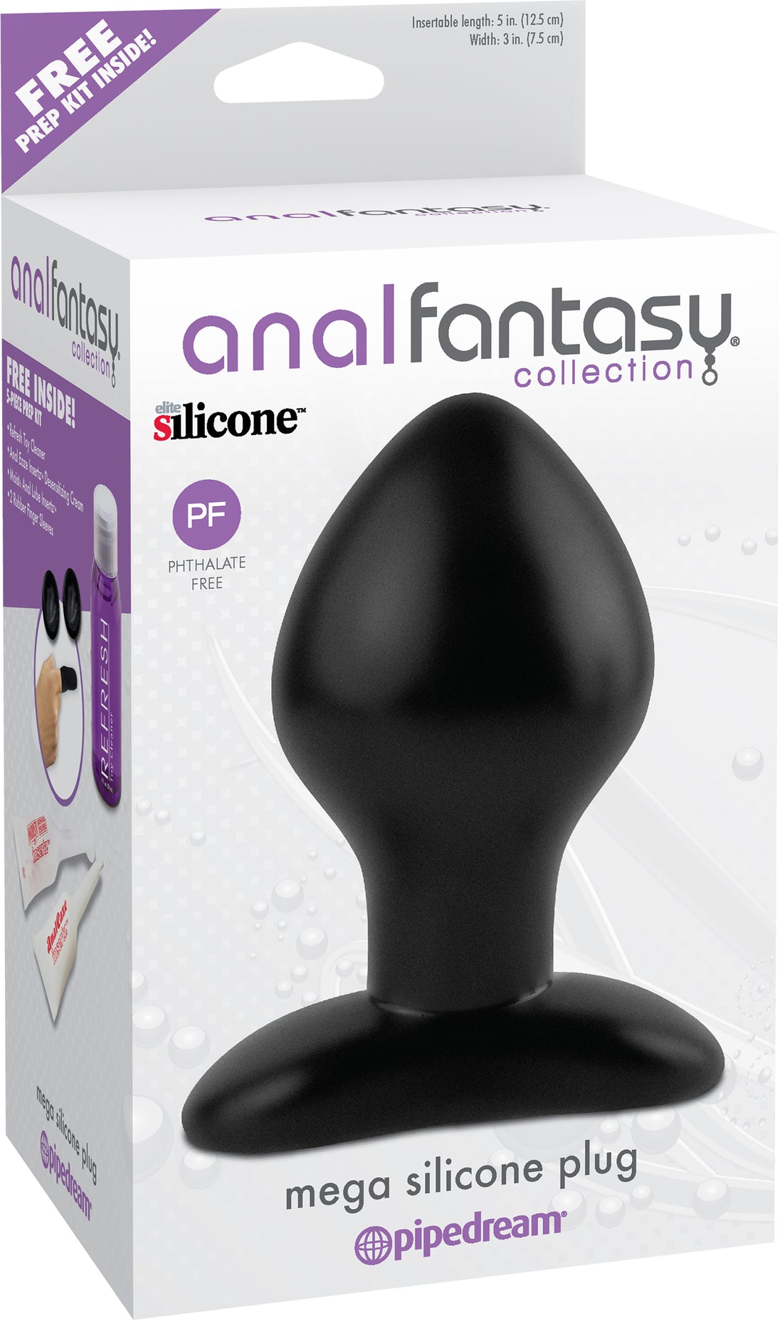 Anal Fantasy Collection Mega Silicone Plug 5in - Black Anal Fantasy Collection Mega Silicone Plug 5in - Black